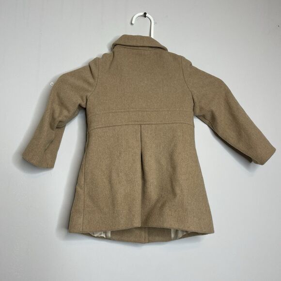 United Colors of Benetton Girls Toddler Size 18-24 Months Tan Wool Button Coat - Picture 4 of 6